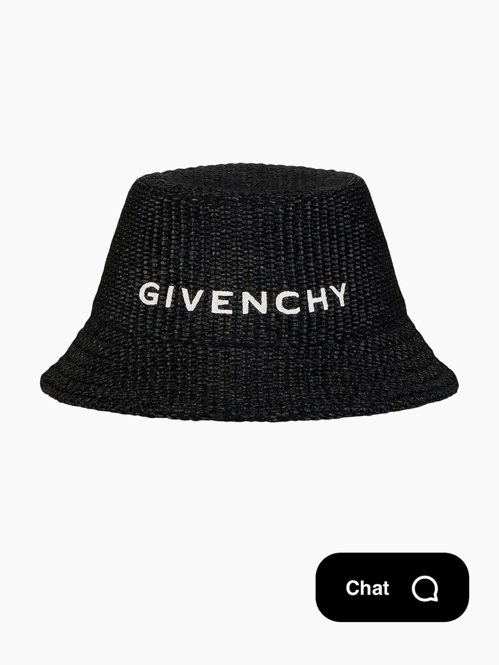 Givenchy Black Bucket Hat with White Logo